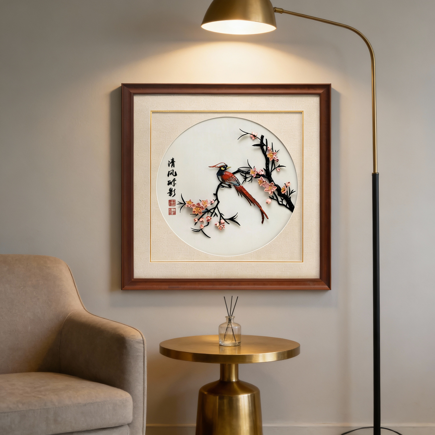 Oriole in Peach Blossoms