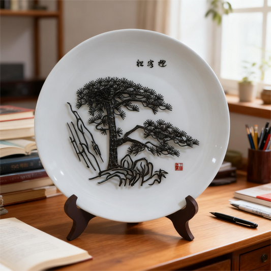 The Porcelain Plate with Guest-Greeting Pine